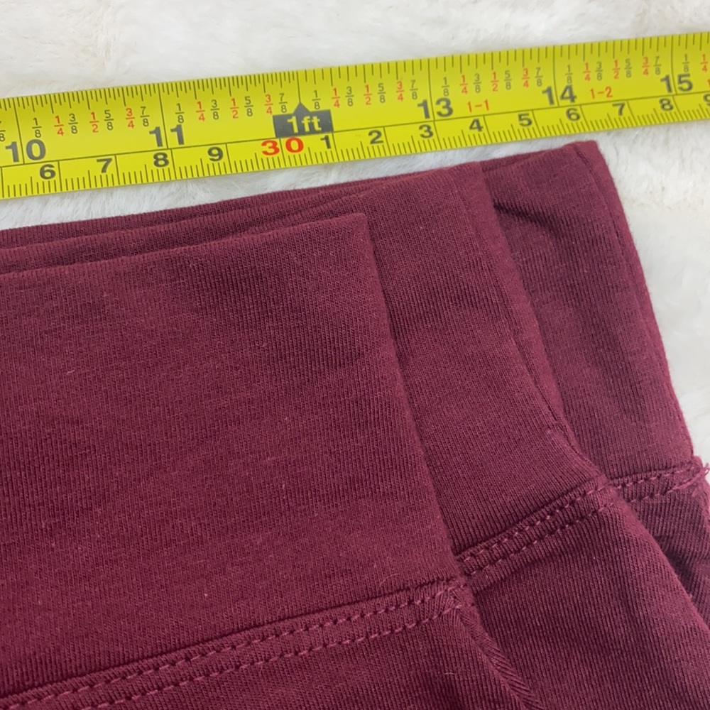 PREMIUM COTTON SHORTS Size Medium  W. WIDE WAIST BAND BURGUNDY - Picture 4 of 10
